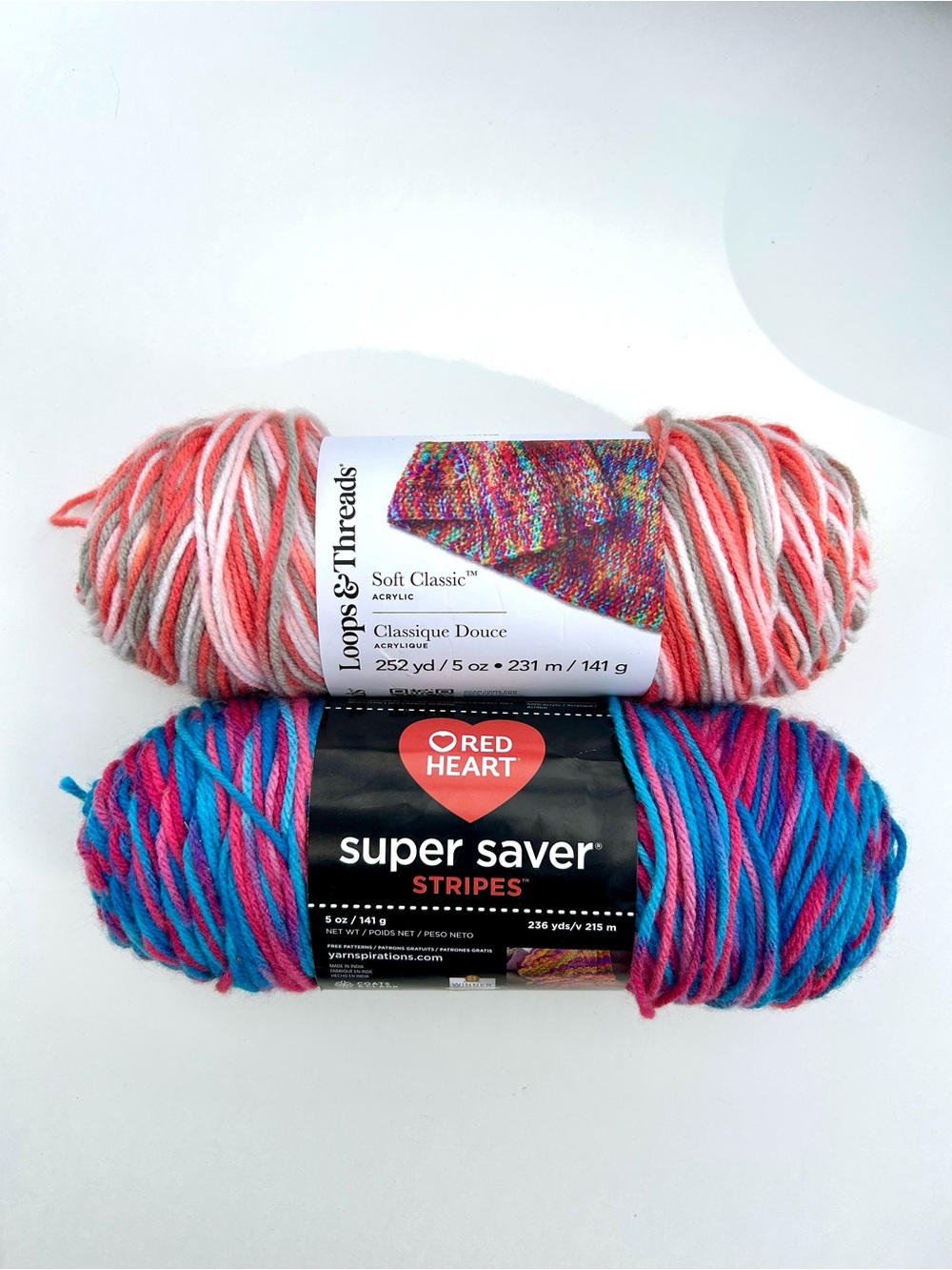 Loops & Threads Bo Peep Multi & Red Heart Bonbon Print Yarn Bundle